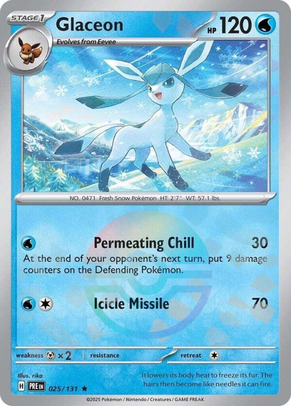 Glaceon Pokeball Holo Prismatic Evolutions #025 (xPRE025)