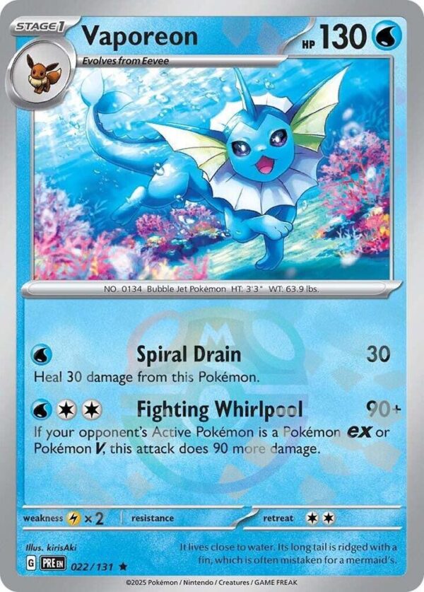 Vaporeon Masterball Holo Prismatic Evolutions #022 (xPRE022)