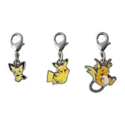 Pichu, Pikachu and Raichu Metal Charm