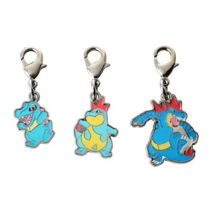 Totodile, Croconaw, and Feraligatr Metal Charm