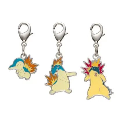 Cyndaquil, Quilava, and Typhlosion Metal Charm