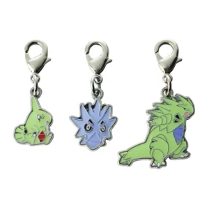 Larvitar, Pupitar, and Tyranitar Metal Charm