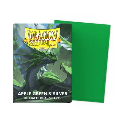 Dragon Shield Dual Matte Sleeves – (Apple Green & Silver)