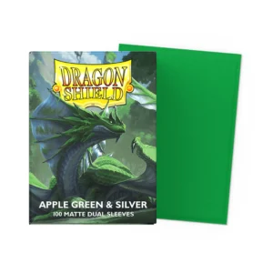 Dragon Shield Dual Matte Sleeves – (Apple Green & Silver)
