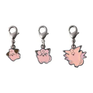 Cleffa, Clefairy, and Clefable Metal Charm